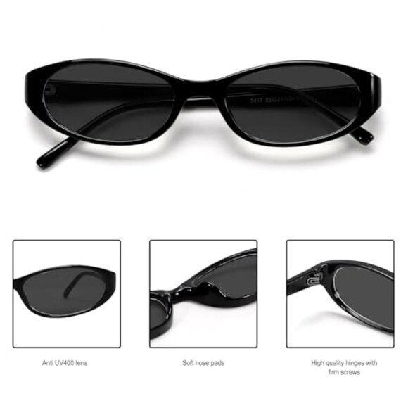 Retro Oval Sunglasses Y2K Chic Cat Eye Lightweight Minimal Sunnies main image 5